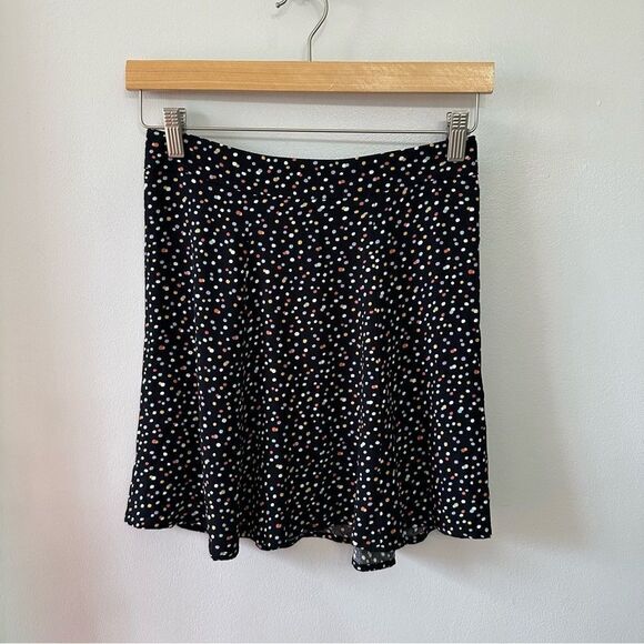 REFORMATION Flounce Polka Dot-print Crepe Mini Skirt In Confetti - Picture 2 of 5